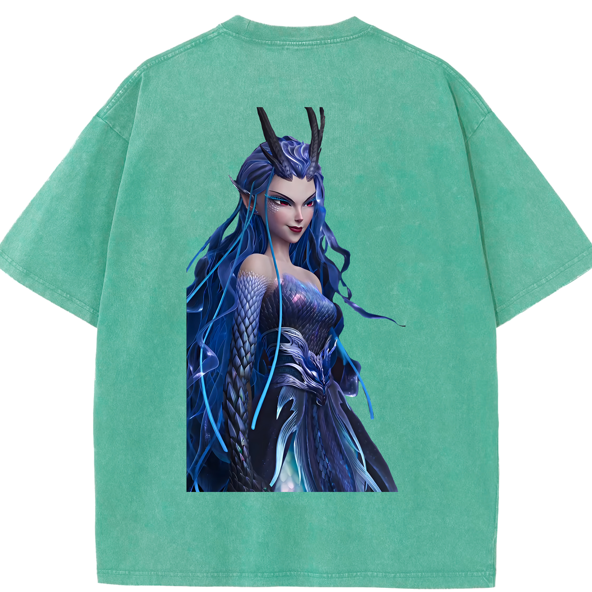 （画像用） Ne Zha 2 ナタ 魔童の大暴れ 綿100% ヴィンテージ風 半袖Tシャツ（背面プリント）
